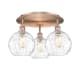 A thumbnail of the Innovations Lighting 516-3C-11-20 Athens Water Glass Flush Antique Copper / Clear Water Glass