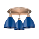 A thumbnail of the Innovations Lighting 516-3C-10-20 Ballston Dome Flush Antique Copper / Blue
