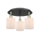 A thumbnail of the Innovations Lighting 516-3C-10-18 Cobbleskill Flush Black Antique Brass / Matte White