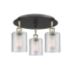 A thumbnail of the Innovations Lighting 516-3C-10-18 Cobbleskill Flush Black Antique Brass / Clear