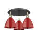 A thumbnail of the Innovations Lighting 516-3C-10-20 Ballston Dome Flush Black Antique Brass / Red