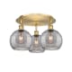 A thumbnail of the Innovations Lighting 516-3C 11 20 Athens Deco Swirl Semi-Flush Brushed Brass / Light Smoke Deco Swirl