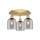 A thumbnail of the Innovations Lighting 516-3C-11-18 Bella Flush Brushed Brass / Light Smoke