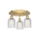 A thumbnail of the Innovations Lighting 516-3C-10-17 Bridal Veil Flush Brushed Brass / Clear