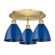 A thumbnail of the Innovations Lighting 516-3C-10-20 Ballston Dome Flush Brushed Brass / Blue