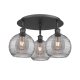 A thumbnail of the Innovations Lighting 516-3C 11 20 Athens Deco Swirl Semi-Flush Matte Black / Light Smoke Deco Swirl