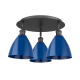 A thumbnail of the Innovations Lighting 516-3C-10-20 Ballston Dome Flush Matte Black / Blue