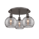 A thumbnail of the Innovations Lighting 516-3C 11 20 Athens Deco Swirl Semi-Flush Oil Rubbed Bronze / Light Smoke Deco Swirl