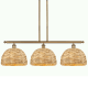 A thumbnail of the Innovations Lighting 516-3I-12-38 Woven Rattan Linear Brushed Brass / Natural