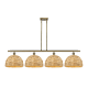 A thumbnail of the Innovations Lighting 516-4I-12-50 Woven Rattan Linear Antique Brass / Natural