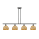 A thumbnail of the Innovations Lighting 516-4I-11-48 Woven Rattan Linear Matte Black / Natural