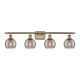 A thumbnail of the Innovations Lighting 516-4W 9 36 Athens Deco Swirl Vanity Antique Brass / Light Smoke Deco Swirl