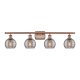 A thumbnail of the Innovations Lighting 516-4W 9 36 Athens Deco Swirl Vanity Antique Copper / Light Smoke Deco Swirl