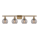 A thumbnail of the Innovations Lighting 516-4W 9 36 Athens Deco Swirl Vanity Brushed Brass / Light Smoke Deco Swirl