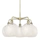 A thumbnail of the Innovations Lighting 516-5C-18-28-White Mouchette-Indoor Chandelier Antique Brass / White Mouchette