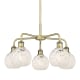 A thumbnail of the Innovations Lighting 516-5C-14-24-White Mouchette-Indoor Chandelier Antique Brass / White Mouchette