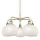 A thumbnail of the Innovations Lighting 516-5C-16-26-White Mouchette-Indoor Chandelier Antique Brass / White Mouchette