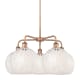 A thumbnail of the Innovations Lighting 516-5C-18-28-White Mouchette-Indoor Chandelier Antique Copper / White Mouchette