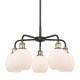 A thumbnail of the Innovations Lighting 516-5CR-15-24 Belfast Chandelier Black Antique Brass / Matte White