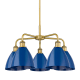 A thumbnail of the Innovations Lighting 516-5CR-16-26 Ballston Dome Chandelier Brushed Brass / Blue