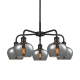 A thumbnail of the Innovations Lighting 516-5CR-14-25 Fenton Chandelier Matte Black / Plated Smoke