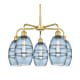 A thumbnail of the Innovations Lighting 516-5CR-14-24 Vaz Chandelier Satin Gold / Blue