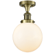 A thumbnail of the Innovations Lighting 517-1CH-8 Beacon Antique Brass / Matte White Cased