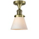 A thumbnail of the Innovations Lighting 517-1CH / Small Cone Antique Brass / Matte White Cased