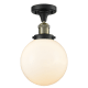 A thumbnail of the Innovations Lighting 517-1CH-8 Beacon Black Antique Brass / Matte White Cased