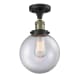 A thumbnail of the Innovations Lighting 517-1CH-8 Beacon Black Antique Brass / Clear