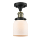 A thumbnail of the Innovations Lighting 517-1CH Small Bell Black Antique Brass / Matte White Cased
