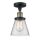 A thumbnail of the Innovations Lighting 517-1CH Small Cone Black Antique Brass / Clear