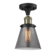 A thumbnail of the Innovations Lighting 517-1CH Small Cone Black Antique Brass / Smoked