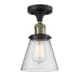 A thumbnail of the Innovations Lighting 517-1CH Small Cone Black Antique Brass / Seedy