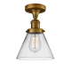 A thumbnail of the Innovations Lighting 517-1CH Large Cone Brushed Brass / Clear