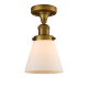 A thumbnail of the Innovations Lighting 517-1CH Small Cone Brushed Brass / Matte White Cased