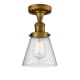 A thumbnail of the Innovations Lighting 517-1CH Small Cone Brushed Brass / Seedy