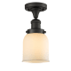 A thumbnail of the Innovations Lighting 517-1CH Small Bell Oiled Rubbed Bronze / Matte White Cased