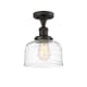 A thumbnail of the Innovations Lighting 517-1CH-12-8 Bell Semi-Flush Oil Rubbed Bronze / Clear Deco Swirl