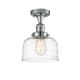 A thumbnail of the Innovations Lighting 517-1CH-12-8 Bell Semi-Flush Polished Chrome / Clear Deco Swirl