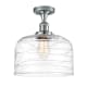 A thumbnail of the Innovations Lighting 517-1CH-12-12-L Bell Semi-Flush Polished Chrome / Clear Deco Swirl