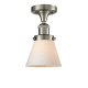 A thumbnail of the Innovations Lighting 517-1CH Small Cone Brushed Satin Nickel / Matte White Cased