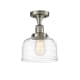 A thumbnail of the Innovations Lighting 517-1CH-12-8 Bell Semi-Flush Brushed Satin Nickel / Clear Deco Swirl