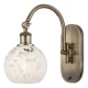 A thumbnail of the Innovations Lighting 518-1W-12-6-White Mouchette-Indoor Wall Sconce Antique Brass / White Mouchette