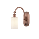 A thumbnail of the Innovations Lighting 518-1W-13-6 Clymer Sconce Antique Copper / Matte White