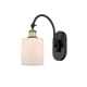 A thumbnail of the Innovations Lighting 518-1W-13-6 Cobbleskill Sconce Black Antique Brass / Matte White