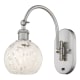 A thumbnail of the Innovations Lighting 518-1W-12-6-White Mouchette-Indoor Wall Sconce Brushed Satin Nickel / White Mouchette