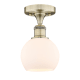 A thumbnail of the Innovations Lighting 616-1F-9-6 Athens Semi-Flush Antique Brass / Matte White