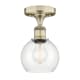 A thumbnail of the Innovations Lighting 616-1F-9-6 Athens Semi-Flush Antique Brass / Clear