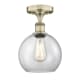 A thumbnail of the Innovations Lighting 616-1F-11-8 Athens Semi-Flush Antique Brass / Clear